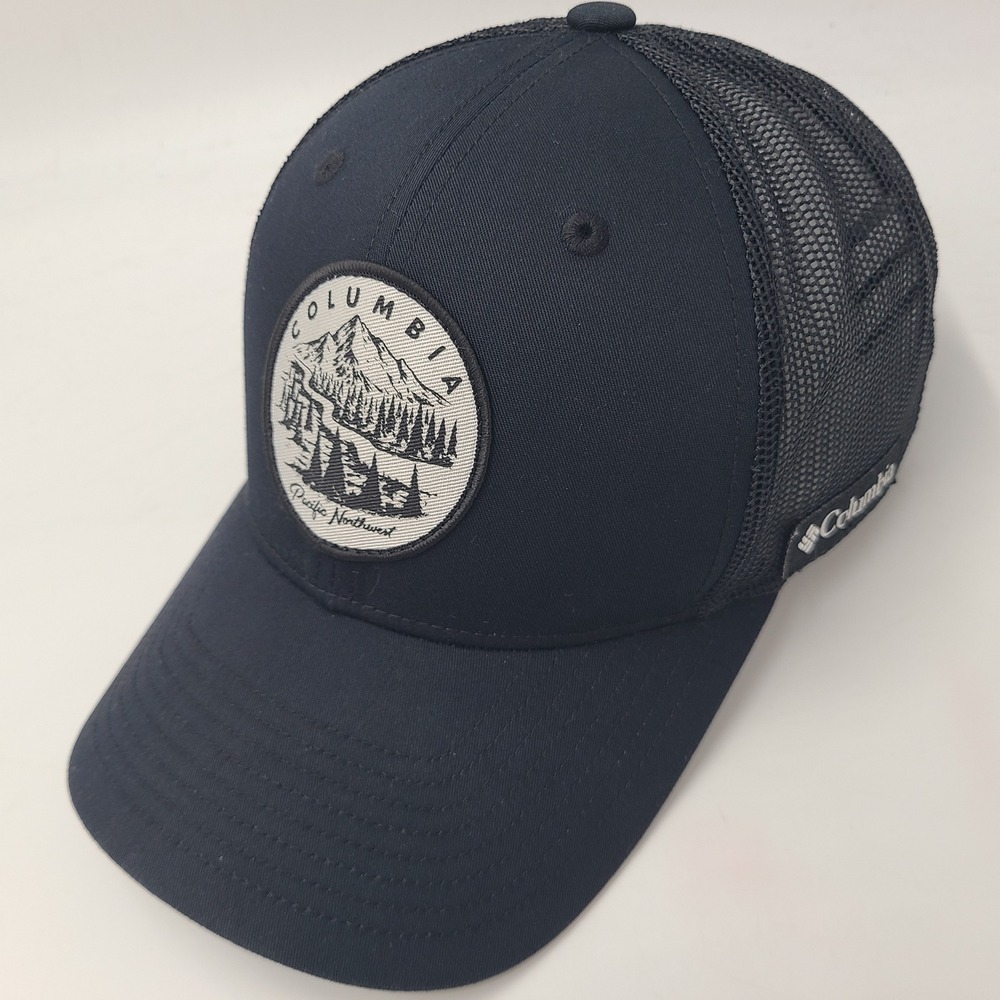 Columbia Hat Snapback Trucker Mesh Black White Pacific Northwest Patch Logo Men